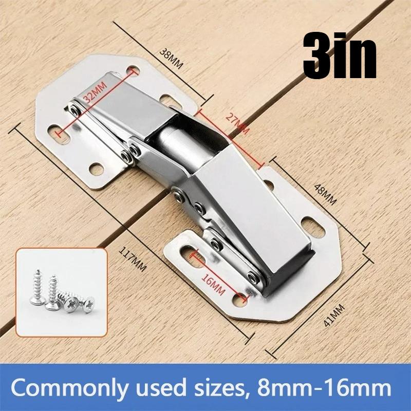 

Непористые дверные петли шкафа, пружинные петли, фурнитура для шкафа, амортизация, гидравлическое демпфирование, складные изделия, винты в подарок 3in 6pcs