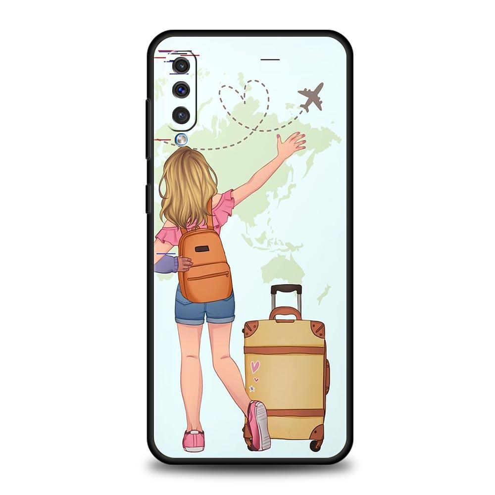 Planes World Map Travel Phone Case For Samsung A52 A14 A50 A70 A10 A30 A40 A20S A20E A02S A12 A22 A34 A42 A32 5G A54 A04s Cover