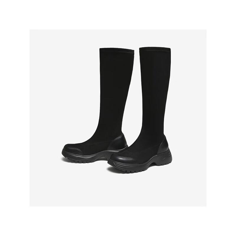 TATA Women s Platform Stretch High-Tube Boots 35