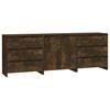 vidaXL 3-tlg. Sideboard Räuchereiche Holzwerkstoff