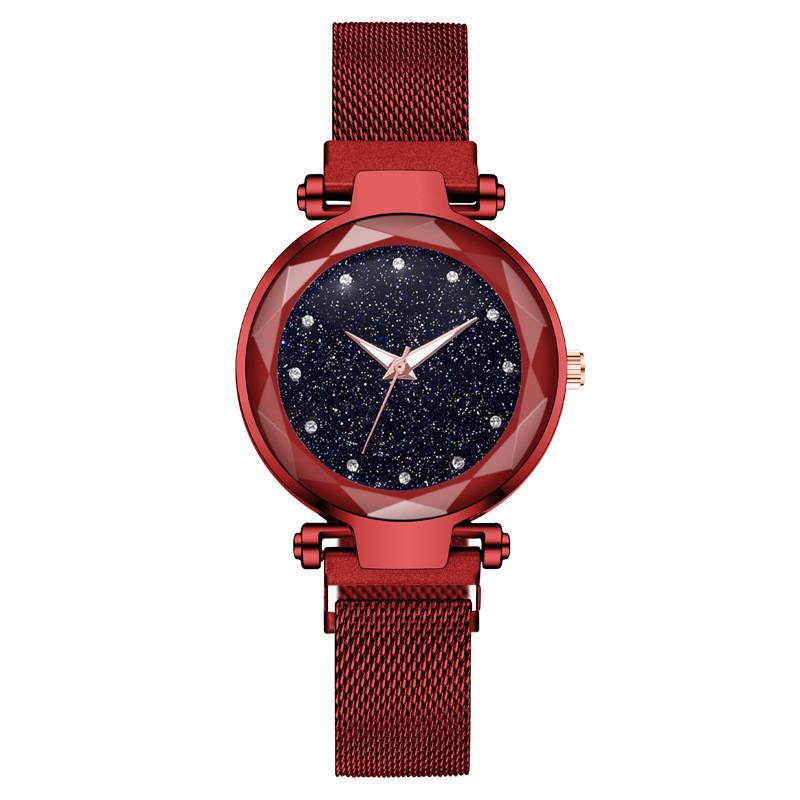 

Womens Quartz Wristwatch With Magnetic Clasp And Mineral Glass Dial For Fashion And Everyday Use Red