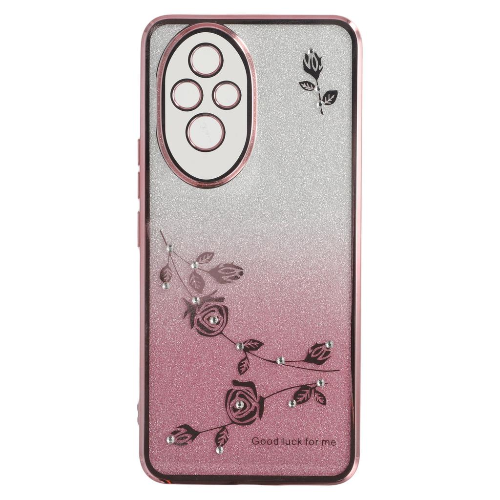 KADEM For Honor 200 5G Case Ring Kickstand TPU Flowers Phone Cover Gradient Glitter