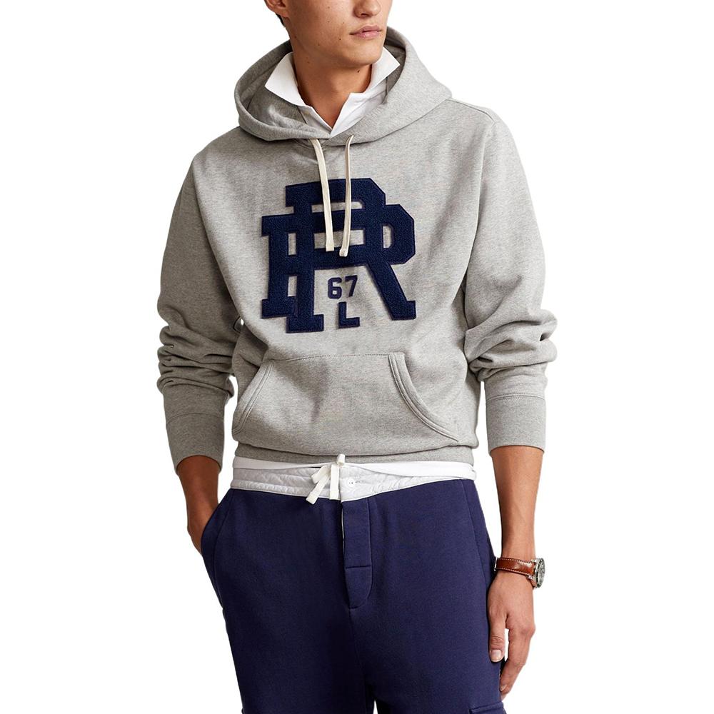 Polo Ralph Lauren Logo Pattern Printed Long Sleeve Hoodie Men Hoodies Gray 710850318003GREY