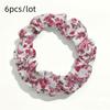 6pcs/lot Scrunchies for Hair Elastic Scrunchy Women Small Chiffon Floral Fabric Fashion Cute Daisy Garden Vocation