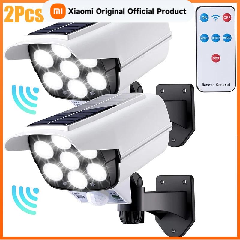 Xiaomi 1-2Pack 77LED Solar Motion Sensor LED Light Outdoor Dummy Camera Wireless Security Flood Light Waterproof Lamp For Home Garden