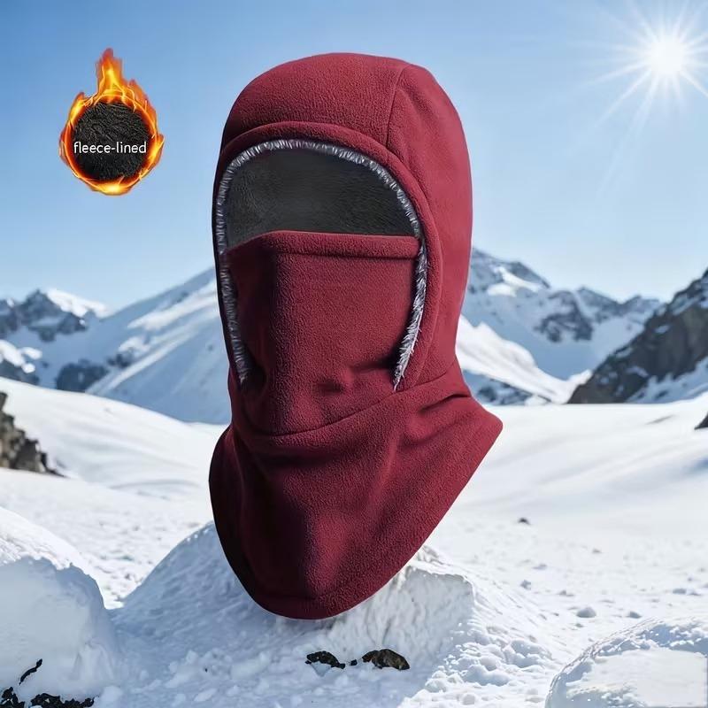 1-2PC Winter Warm Hat OutdoorCycling Face Mask Skiing Hiking Fleece Lined Thick NeckProtector Windproof Thermal for Cold Weather