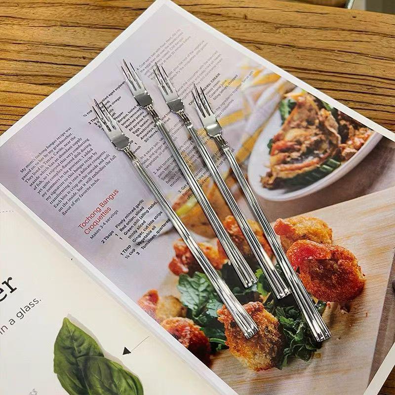 INS Style Stainless Steel Long Handle Dessert Forks - Creative Cute Designs for Fruit and Desserts