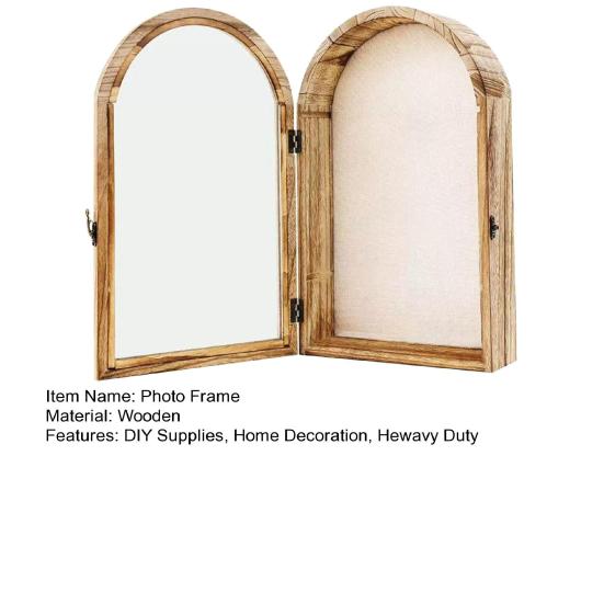 DIY Wooden Photo Frame Artificial Bouquent Wedding Souvenirs Display Oval Frame Picture Holder Home