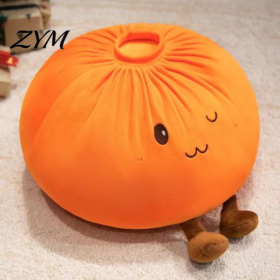 Comfortable Lumbar Support Pillow Cute Dumpling Plush Throw Pillow, Soft Stuffed Food Toy for Kids Adults, Decorative Bedroom Cartoon Bun Cushion Sofa