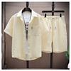 Casual Thin Sports Two-piece Set Summer Ice Silk Suit Men's Trendy Short Sleeve T-shirt Shorts One Set