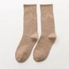 Female Autumn and Winter New Products Retro All Match Pure Color Cotton Tube Stack Socks