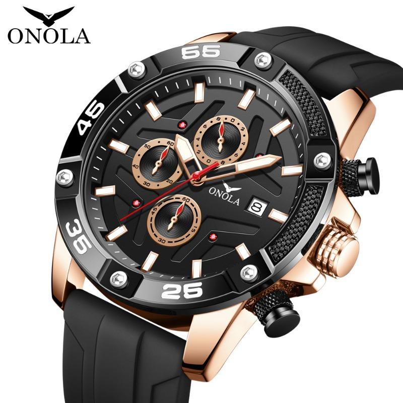 New Top Brand Fashion Men's Watch Large Dial Quartz Waterproof Tape Luminous Multifunctional Calendar Watch