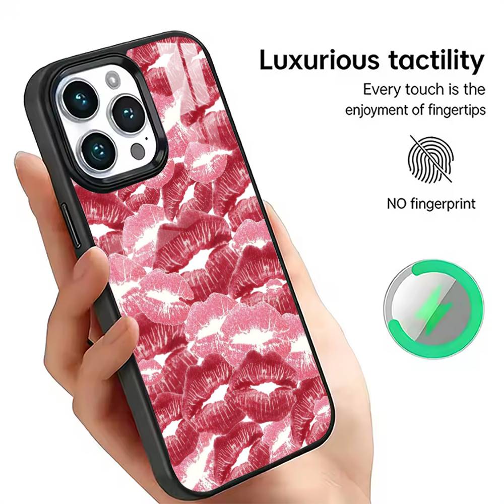 

Sexy Red Lips Kiss Phone Case For iPhone17,16,15,14,13,12,11 Plus,Pro Magnetic with Magsafe Wireless Charging iPhone13PRO