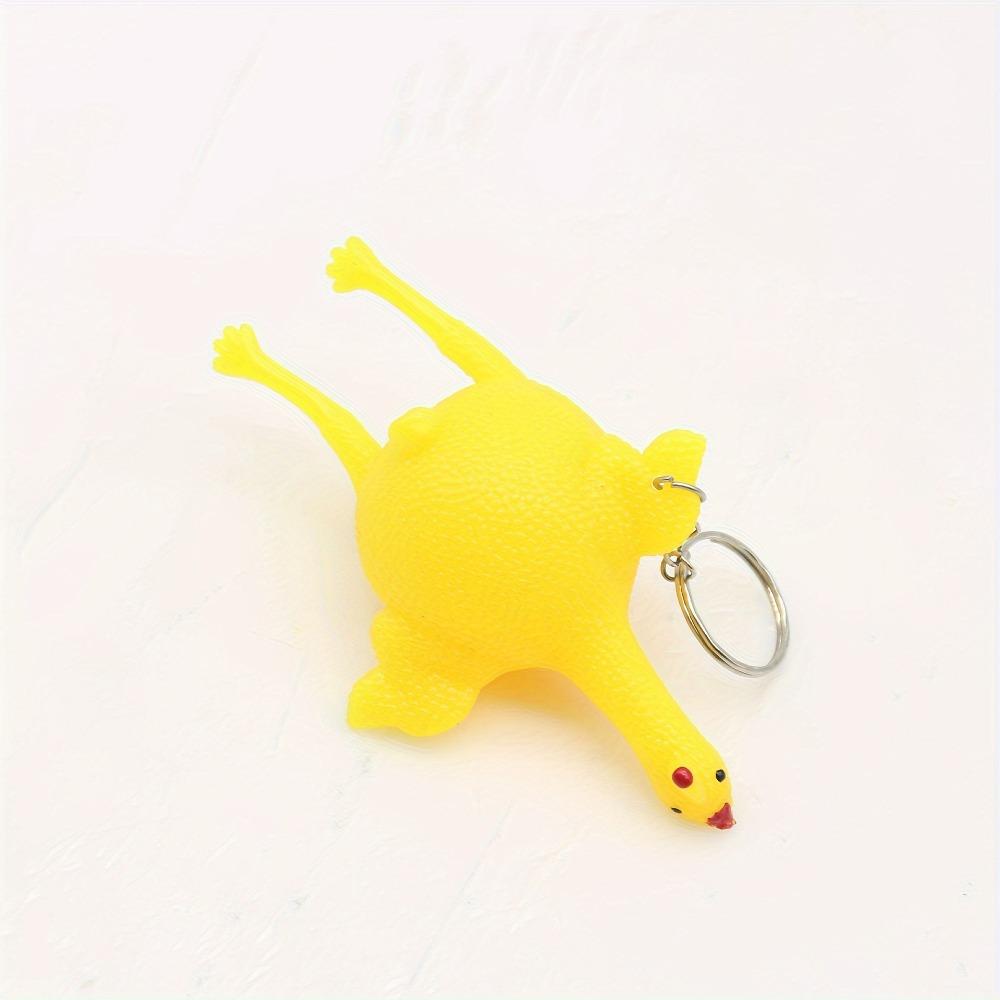 Lustige Squeeze Huhn legt Ei Schlüsselanhänger Anti-Stress heikles Spielzeug Gag Kinder Geschenk