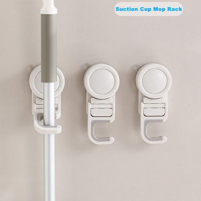 Suction Cup Mop Clip Wall Mount Mop Broom Brush Storage Rack Clamp Waterproof Kitchen Bathroom Organizer Shelf Holder Accessorie
