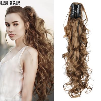 Synthetic Long Curly Claw Clip Ponytail Hairpiece Hair Extensions Heat Resistant Fiber Wig For Women Cosplay Use