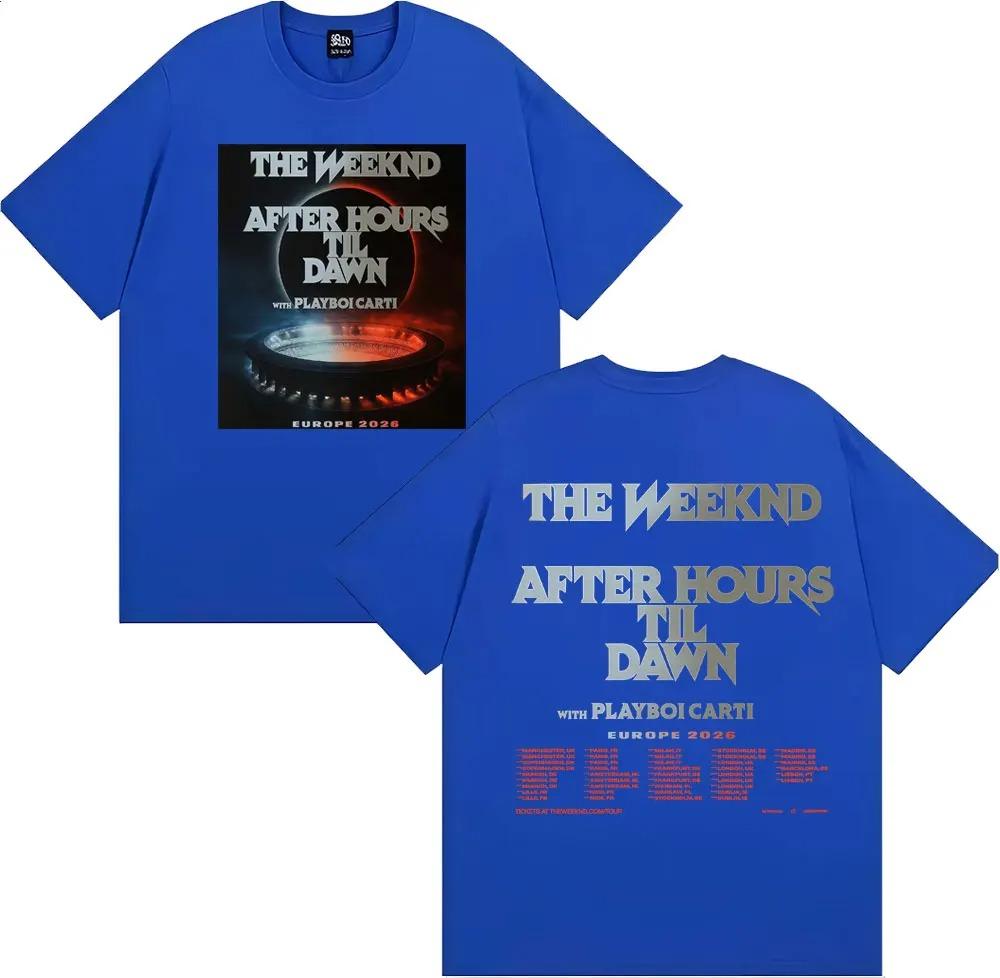 The Weeknd After Hours Til Dawn x Playboi Carti Europe 2026 Tour Dates TShirt Unisex Casual 100 Cotton Short Sleeve TShirt
