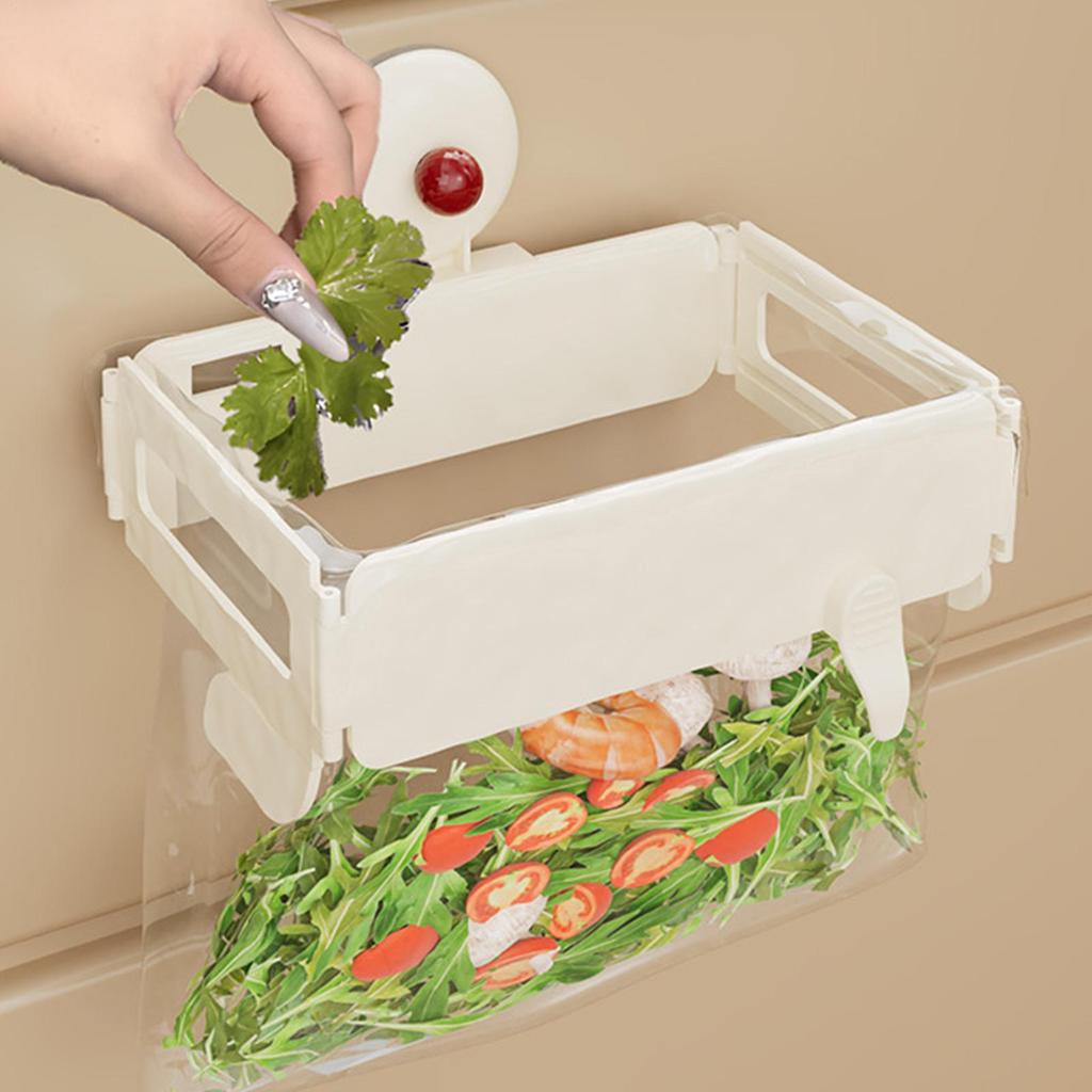 Trash Bag Holder for Cabinet Foldable Garbage Pouch Rack Detachable Wall Mount Trash Bag Holder for Kitchen Laundry Outdoor RV