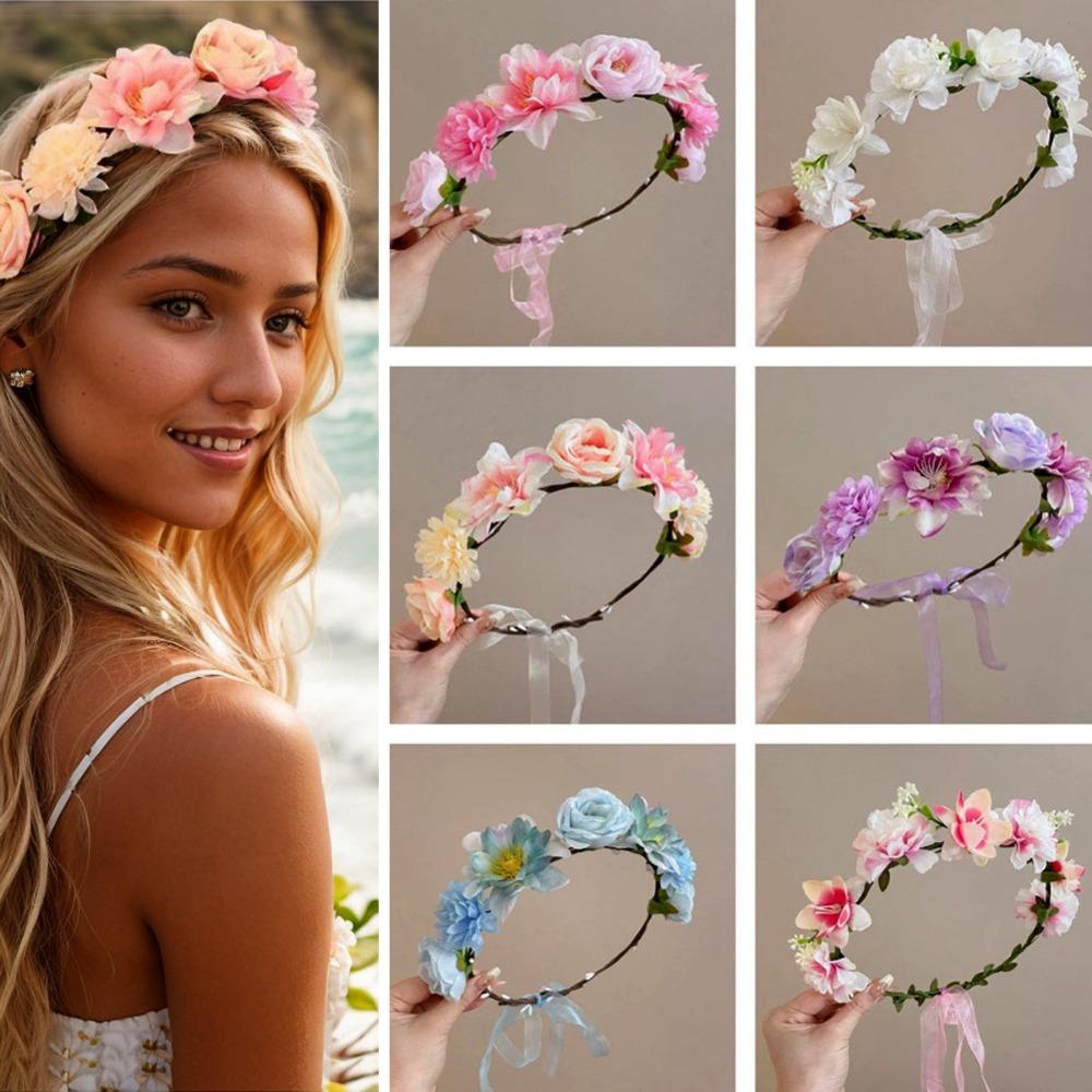 Multistyles Women Wedding Floral Headband Fashion Party Bride Garland  Wedding Baby Shower Decor