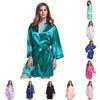 Silk Satin Sleep Robe For Women Summer Lightweight Short Kimono Lounge Wear