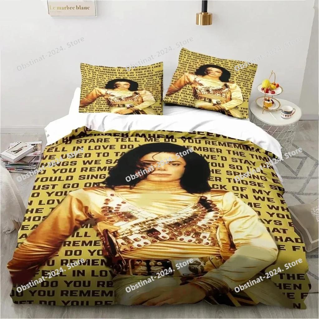 3D Printing Michael Jackson Bedding Set Duvet Cover Bed Set Quilt Cover Pillowcase Comforter king Queen Size Boys Adult