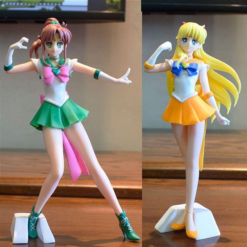 Sailor Moon Anime Figure Set 23cm Meiou Setsuna Kaiou Michiru Haruka Tomoe Hotaru Glitter & Glamours Action Figurine Toy Gift