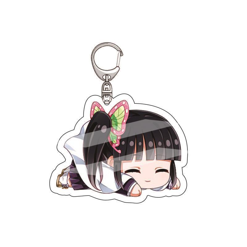Anime Acrylic Keychain Pendant Demon Slayer Kimetsu No Yaiba Accessories Creative Ornament Hanging Charm Gift For Fans Cosplay Carry Mini Lightweight