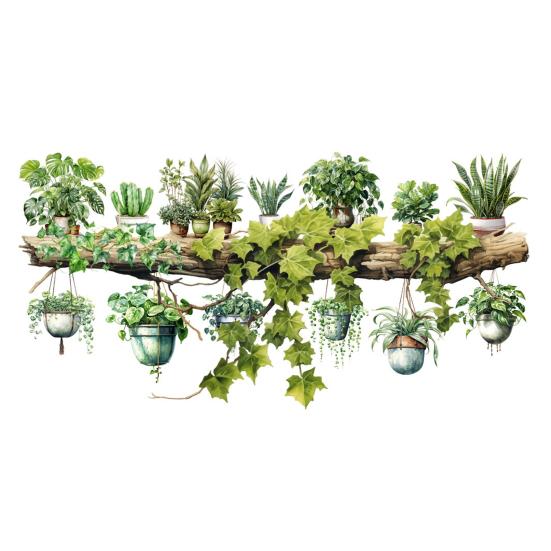 Yousheng Topfpflanzen Regal Wandaufkleber Wasserdicht PVC Selbstklebend Wohnzimmer Schlafzimmer Heimbüro Topfpflanzen Regal Dekoration Aufkleber