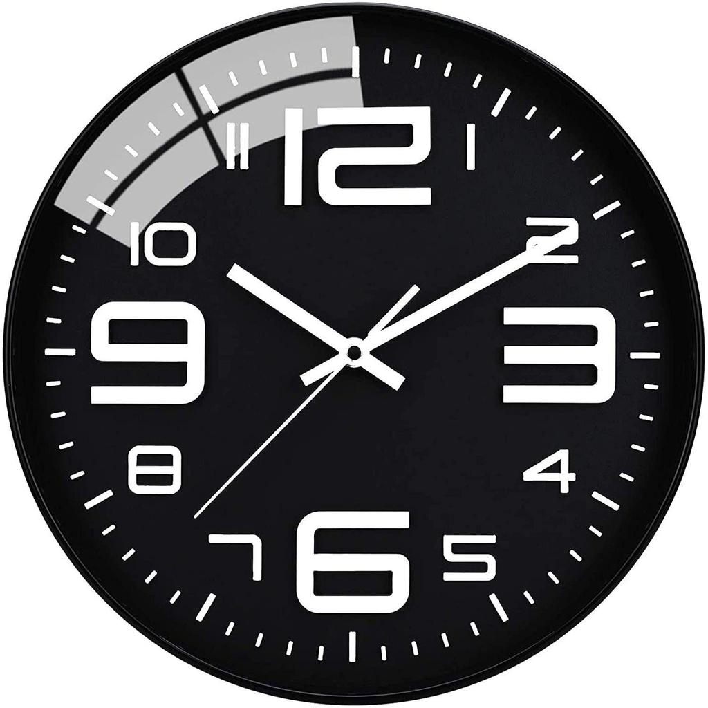 Wall Clock 12" Silent Quartz Decorative Latest Wall Clock Non-Ticking Classic Clock Battery Operated Round Easy To Read