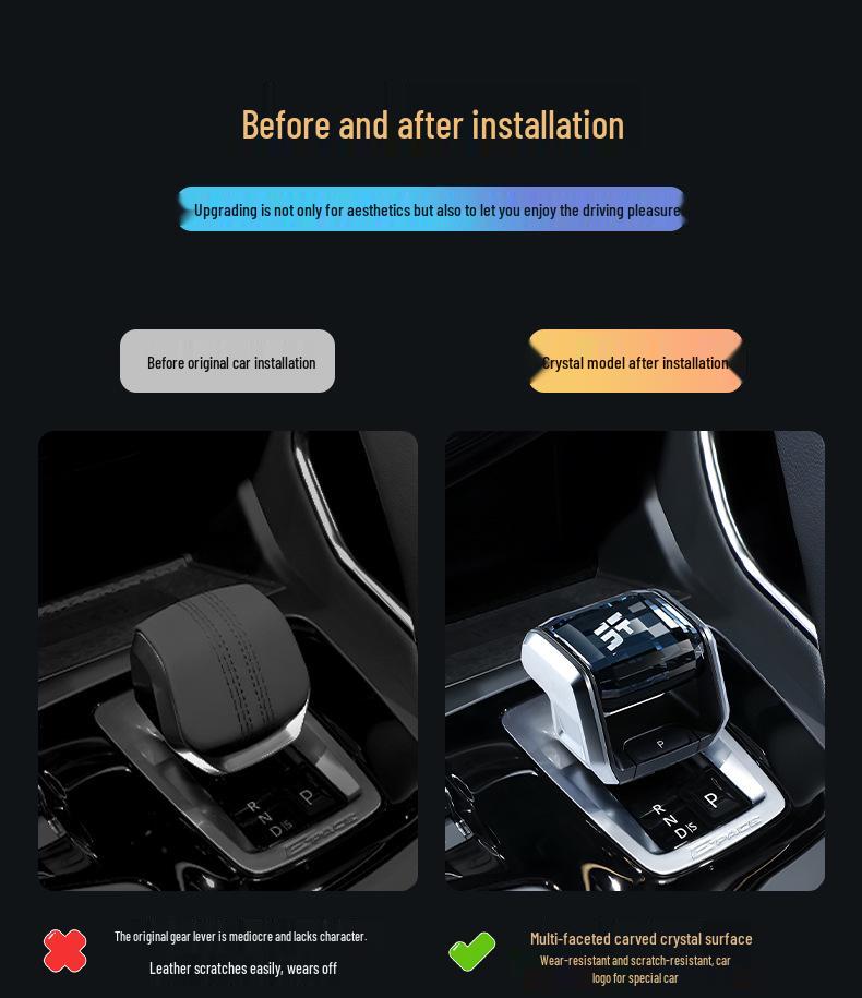 Jetour Traveller Crystal Gear Knob with Light: Shift Lever Decoration Accessories