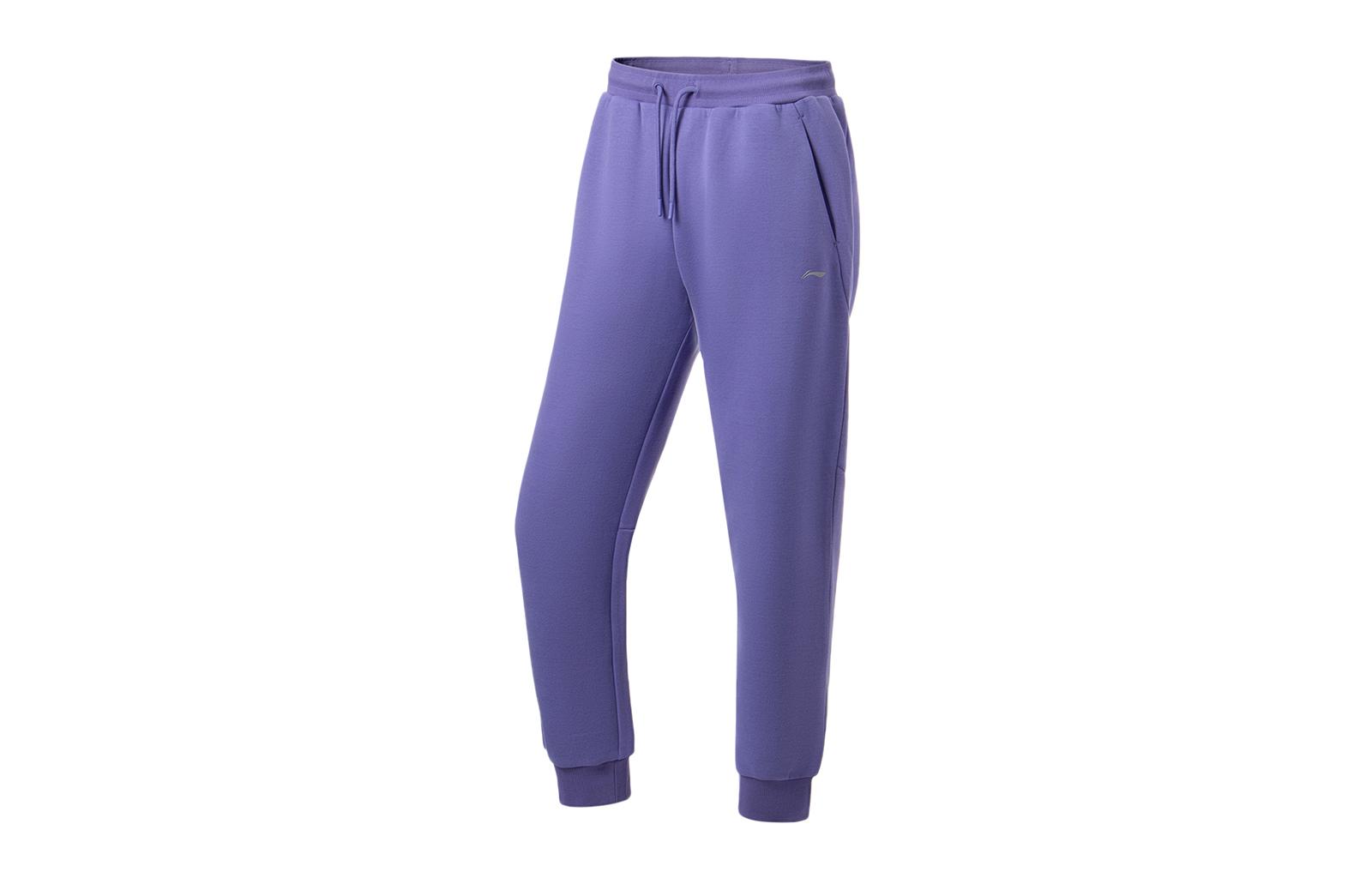 Li Ning Fitness Series Knitted Sweatpants Women s Afterglow Purple Moderate Cuffed Pants AKLT538-4 S
