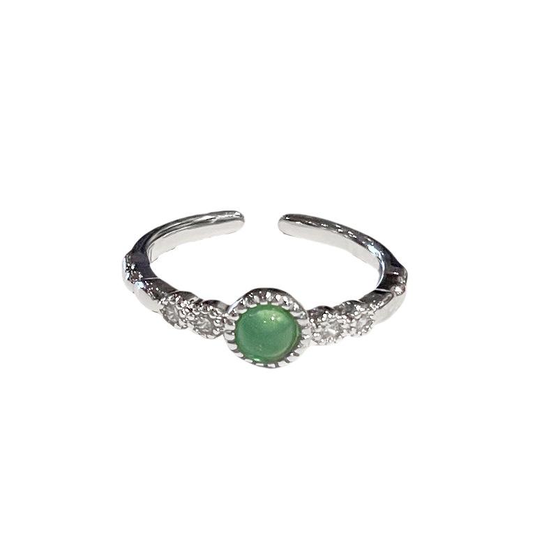 Emerald Series Open Ring Niche Design Simple Fashion Light Luxury Accessories Women
