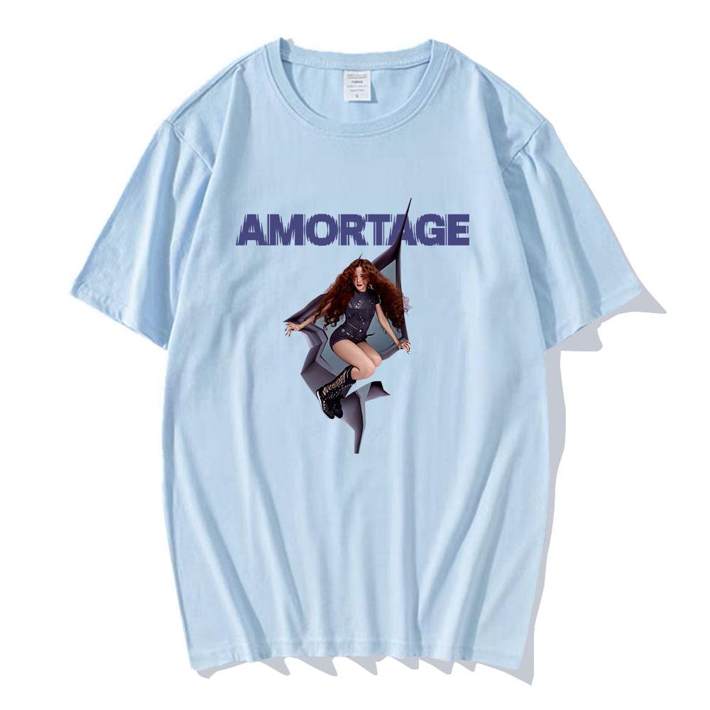 Streetwear Korejská zpěvačka JISOO AMORTAGE Tričko Pánské oblečení Hip Hopová trička Ležérní Pánská Dámská Bavlněná trička Hip Hopová Módní Trička