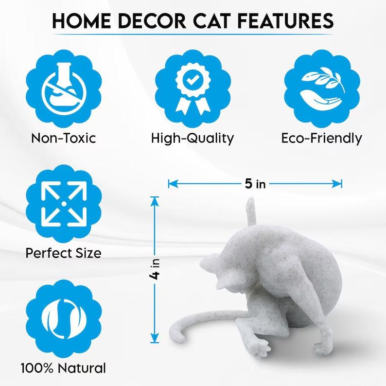 Lustige Katze Gartenornament Simuliertes Tier Hofdekoration Zuhause Harzhandwerk Skulptur Niedliche Desktop-Deko