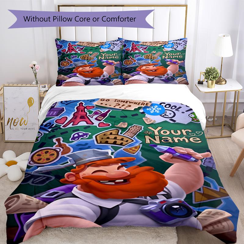 Plants Vs. Zombies Customized Name Bed Sheet Set Suitable for Study Room Breathable Duvet Cover Home Decor Birthday Christmas Gift Idea