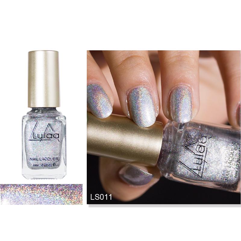 Laser Nail Polish Set Shiny Sequins No-bake Nail Polish Nail Art Supplies