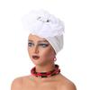 Ruffled Flower Women Turban Cap Female Head Wraps
