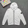 Bluza z kapturem rozpinana z haftem kamieniami – Casualowa gładka bluza sportowa – Unisex