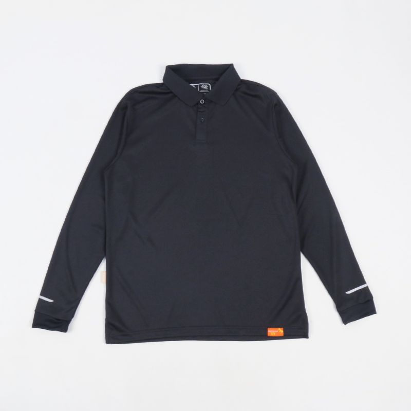 

Mesh Breathable Solid Color Fitness Running Long Sleeve Polo Shirt Navy blue (partial flaw) S