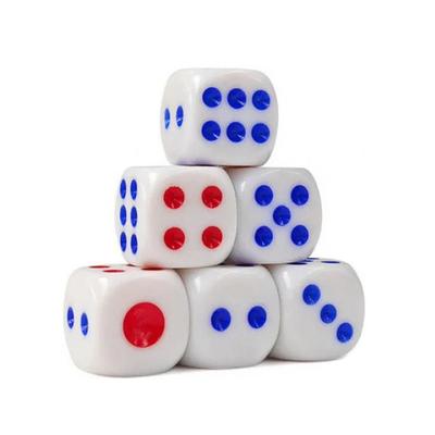 20/40/100 יחידות 10 מ"מ קוביות לבנות עם נקודות אדומות וכחולות קוביות מעוגלות אביזרי משחקי שולחן ברים משחק פוקר משחקי לוח TMZ