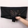 Men Boxer Underwear Low-rise Perspective Thin Shorts Panties Patchwork Color U-convex Wide Waistband Underwear