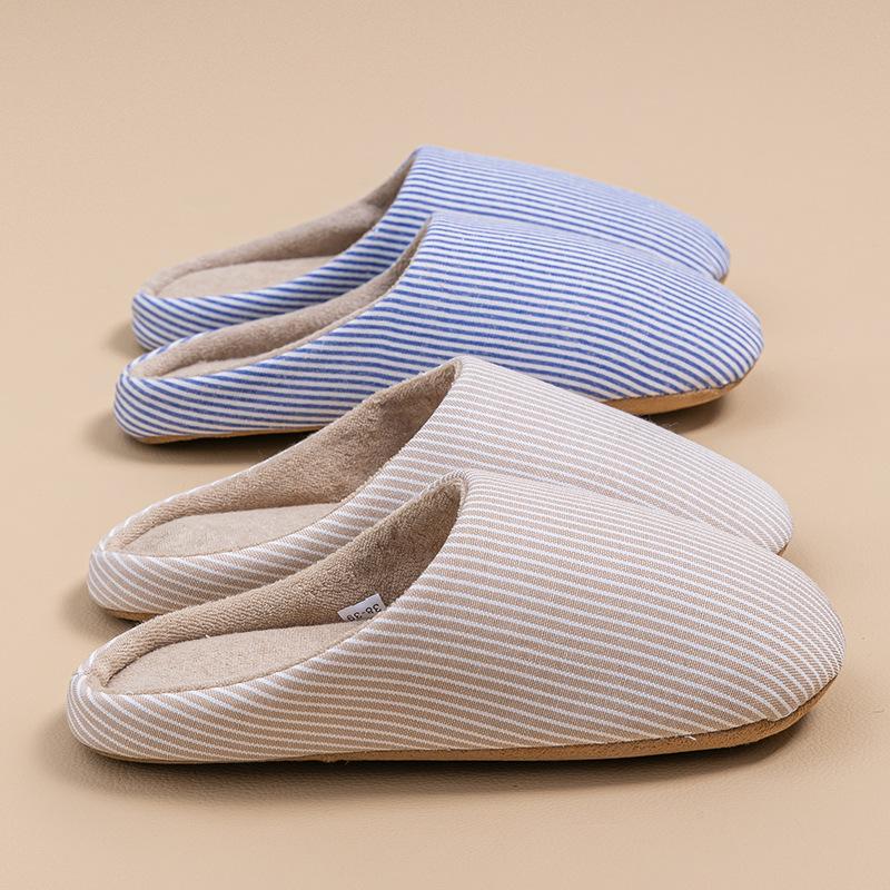 

Cotton slippers women autumn and winter couples home use indoor confinement warm non-slip plush home cotton slippers men 44-45 [Suitable for sizes 43-44] кавовий