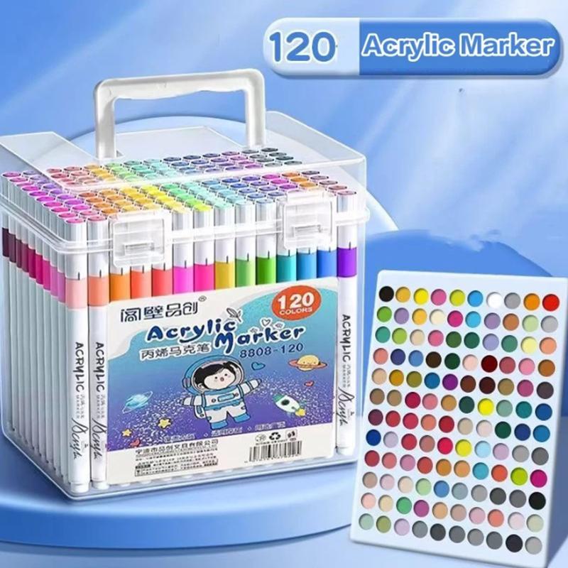 Fine-Point Acrylic Marker For Students Water-Based Ink Washable Colored Pen With Barreled