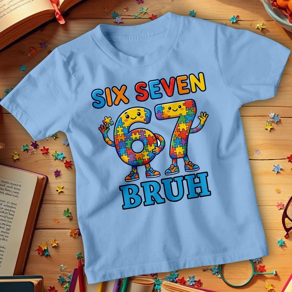 67 Six Seven Autism Awareness TShirt Funny Meme School Event Adults Kids Tee 1 S