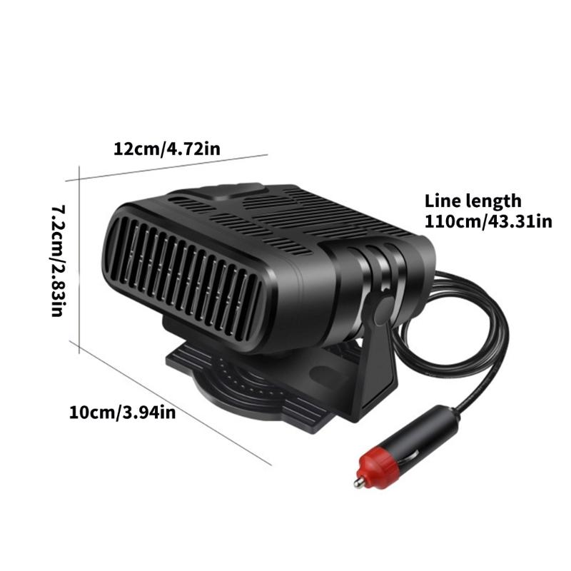 Car Heater & Defogger Small 12V/24v Vehicle Heater and Windshield Defroster for Efficient Winter Driving Safety