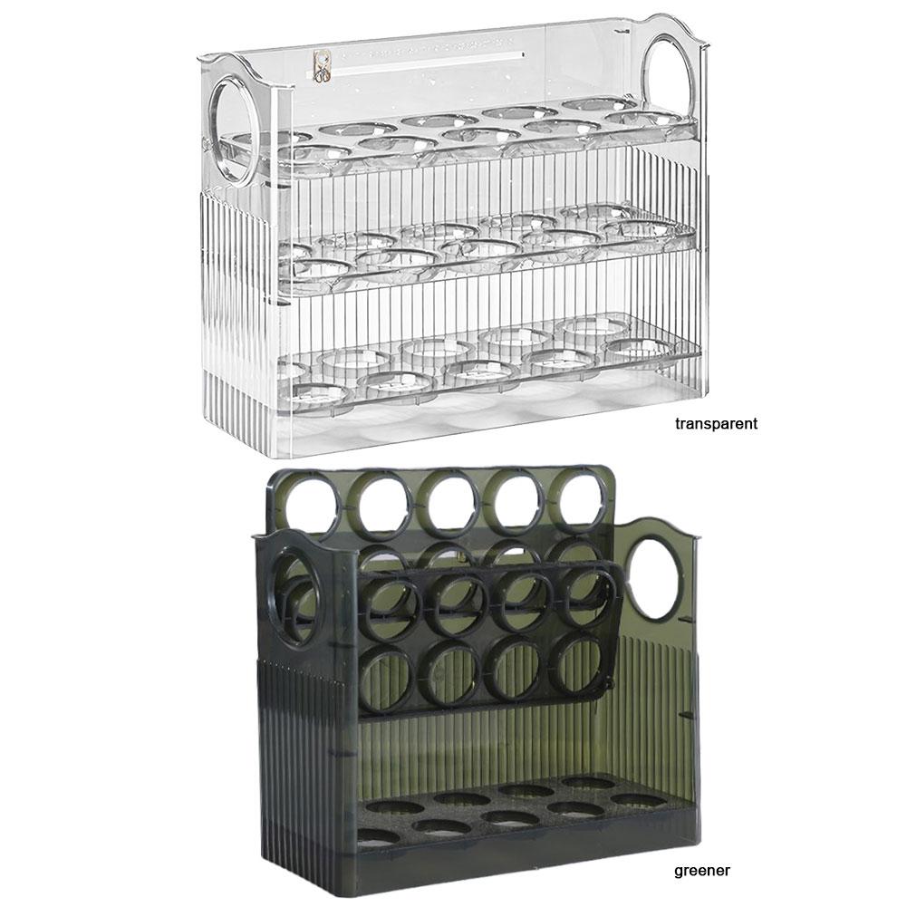 30 Grids Egg Tray Organizer Egg Storage Box Large Capacity Household Egg Holder with Handle Home Egg Container for Refrigerator