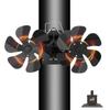 Home Improvement Fireplace Fan Aluminum Black Blade Fireplace Fan Double Heads Thermoelectric Module Wall Mounted