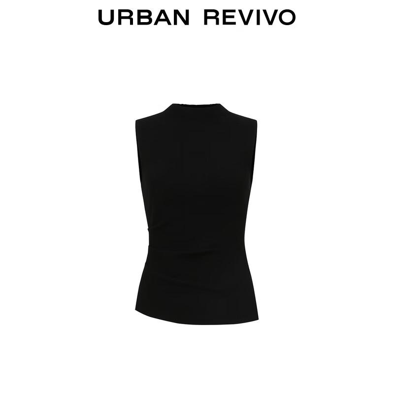 UR 2025 Women's Irregular Pleated Slim-Fit Knit Top