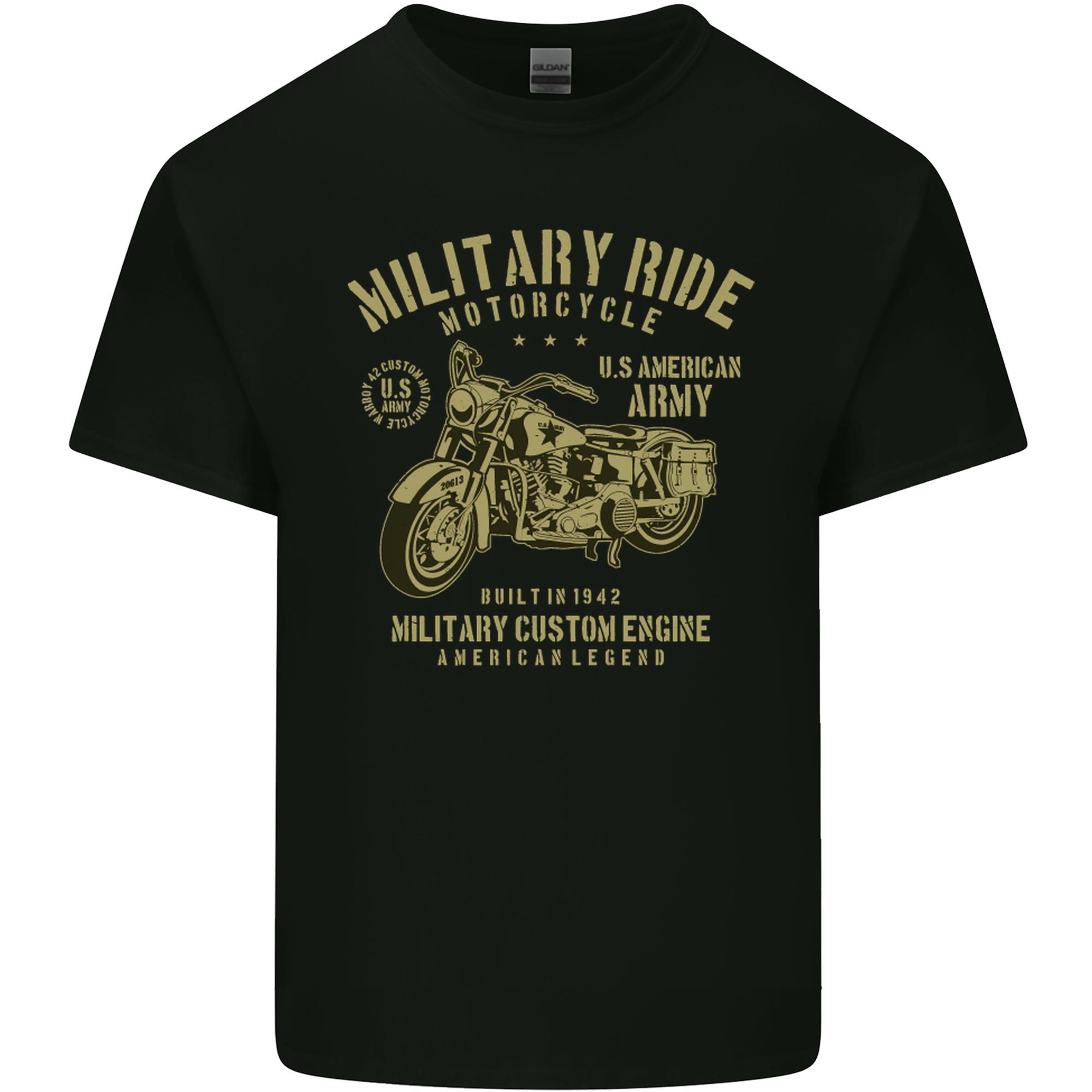 Military Motorcycle Army Motorbike Biker Unisexs Light Cotton TShirt S
