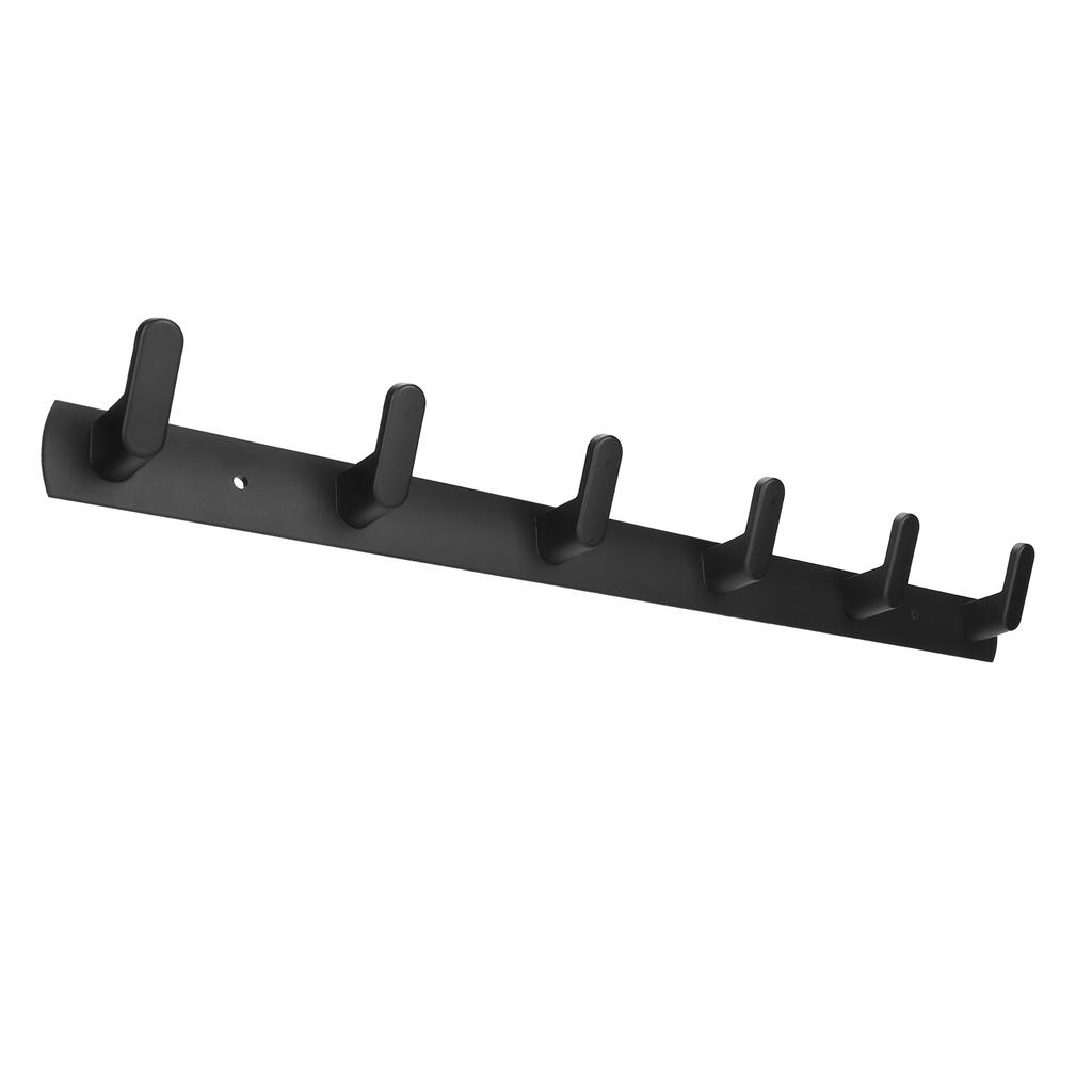 Coat Hooks Aluminum Alloy Lightweight Wall Mounted Coat Hook with 6 Hooks for Bedroom Bathroom